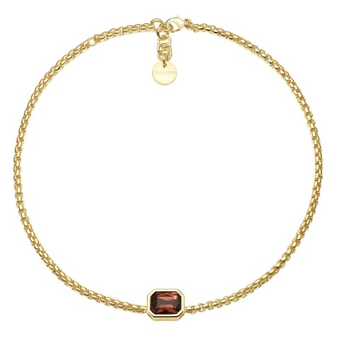 UNOAERRE Designer Bronze Gold Plated Red Stone Necklace - Made in Italy 17"