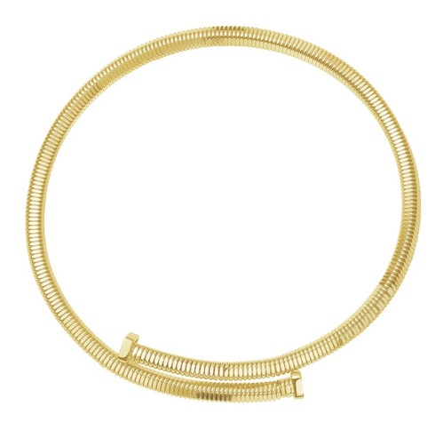 UNOAERRE Designer Bronze Gold Plated Tubogas Necklace - Made in Italy