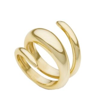 UNOAERRE twisted Designer Ring Bronze Gold Plated - Made in Italy