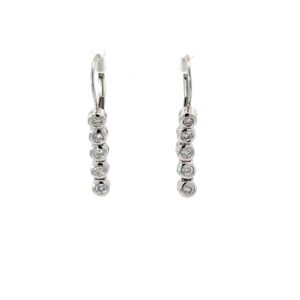 14kt white gold diamond dangle lever back earrings tw 0.35cts SI, G/H
