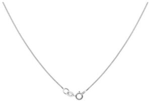 14KT WHITE GOLD 18" 0.6MM BOX CHAIN WITH SPRING RING
