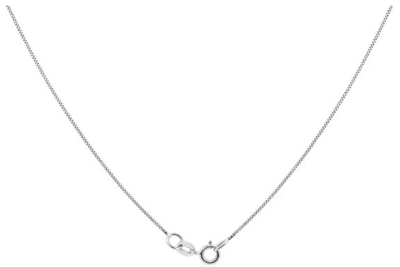WBOX 14KT WHITE GOLD 18" 0.6MM BOX CHAIN WITH SPRING RING