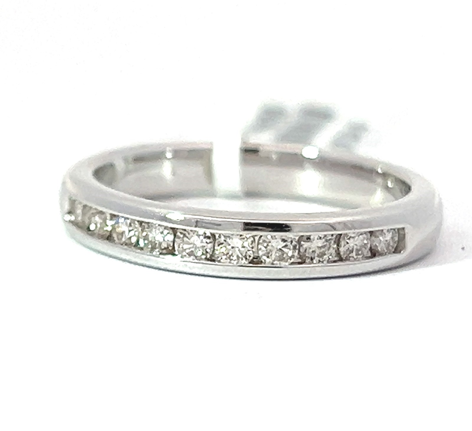 WHBQC .jpg 14kt white gold diamond channel set wedding band tw 1/3ct SI1 clarity, near colorless H color