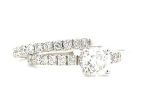 14kt white gold bridal set C tw 1.00cts tw 2.00cts SI, near colorless H/I