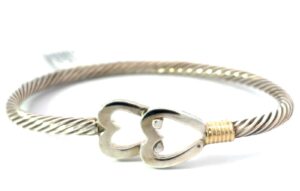 SS AND 14KT YG WRAPS WILDWOOD DESTINATION CABLE BRACELET 3.5MM SIZE 7.5