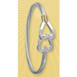 SS AND 14KT YG WRAPS WILDWOOD DESTINATION 6MM, 7.5" DIAMOND CUT BRACELET