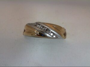 10kt two tone diamond wedding band tw 0.08 cts SI2/I1 I color