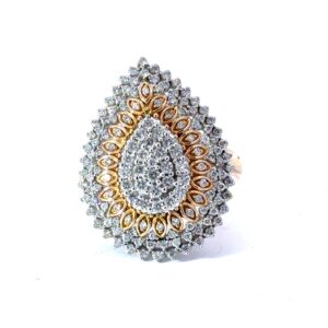 14kt two tone diamond pear shape fashion ring tw 1.00cts SI, G/H color