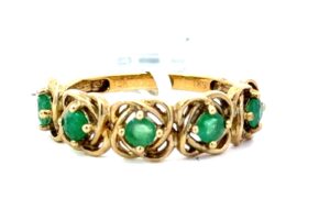 10kt yellow gold genuine emerald ring