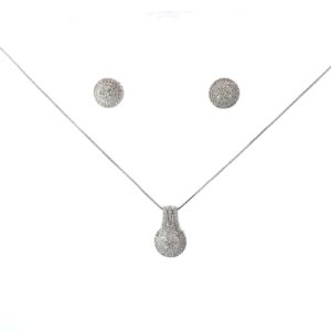 14kt w/g diamond cluster pendant with matching earrings tw 1.00cts SI2/I1, I SOLD AS SET