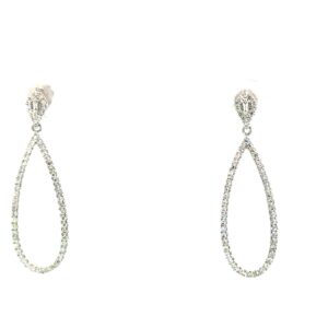 10kt white gold diamond dangle earring D tw 1/3ct SI1, H/I