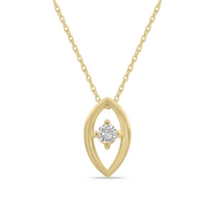 10kt yellow gold diamond marquis shape pendant d tw 0.06cts 18" SI, H