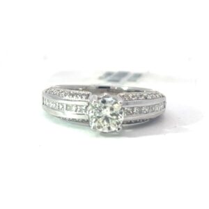 14kt white gold diamond engagement ring C tw 0.50cts tw 1.25cts SI, I/J color