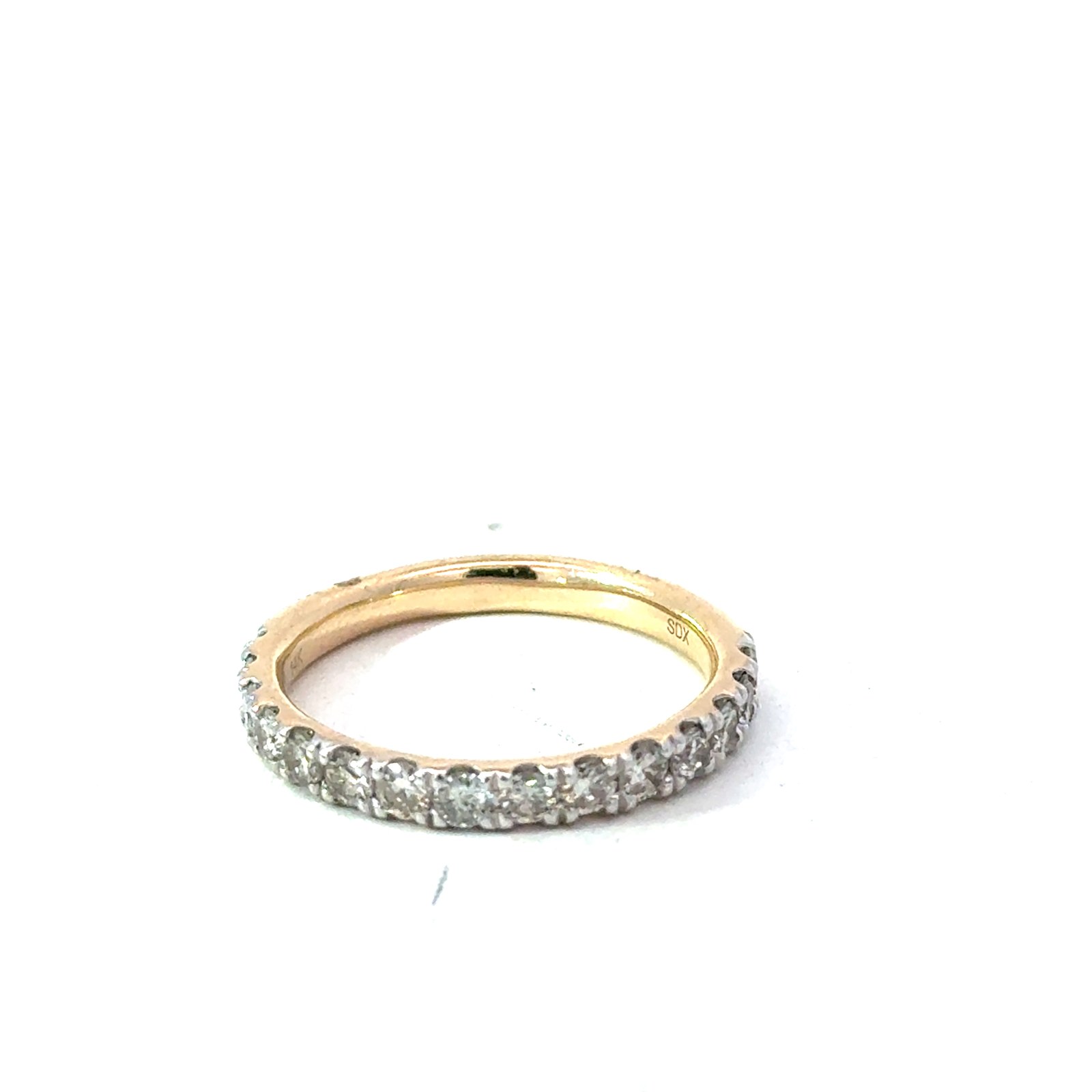 14kt yellow gold diamond wedding band tw 0.50cts SI2 clarity, near colorless H/I color