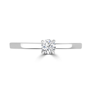 14kt white gold diamond solitare 4 prong ring tw 0.20cts I1, near colorless H/I