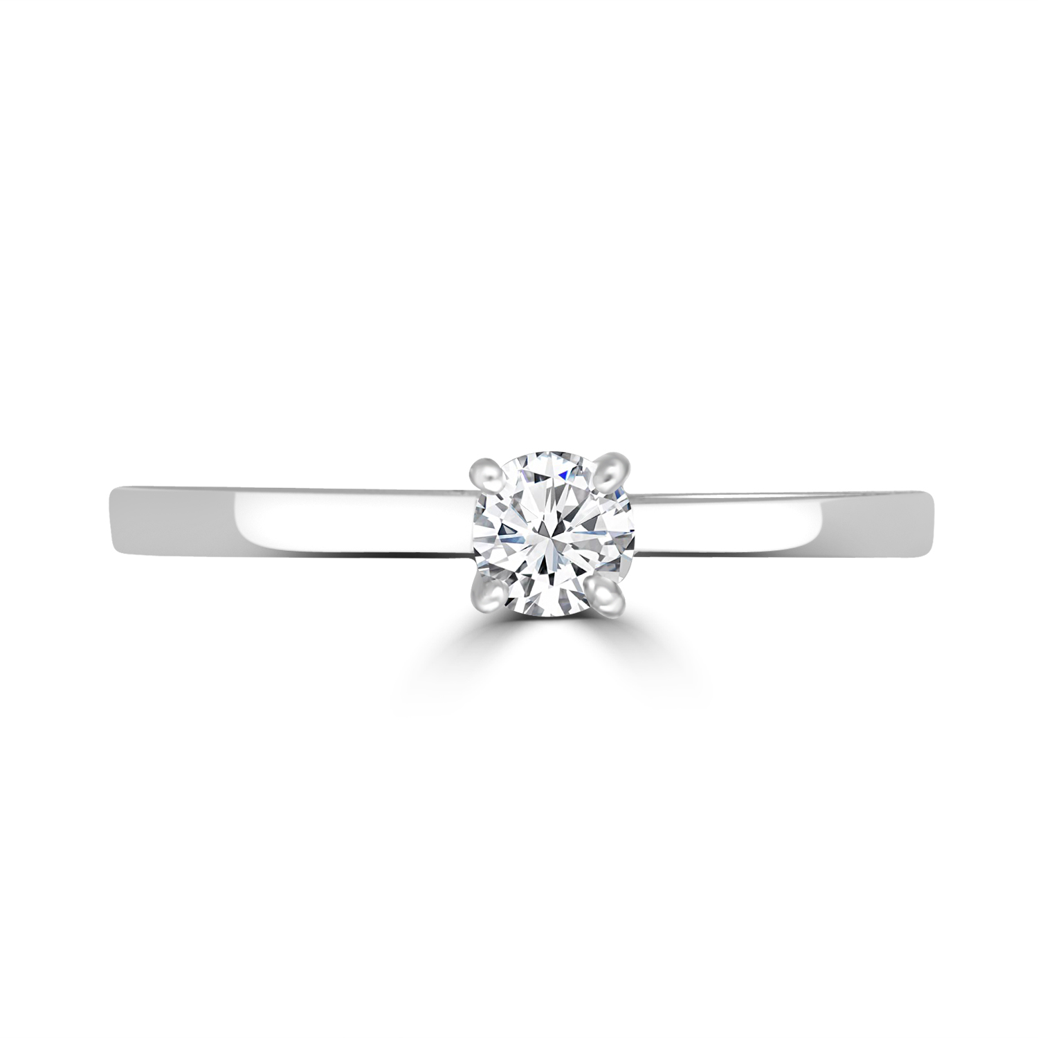 XMRV .jpg 14kt white gold diamond solitare 4 prong ring tw 0.20cts I1, near colorless H/I