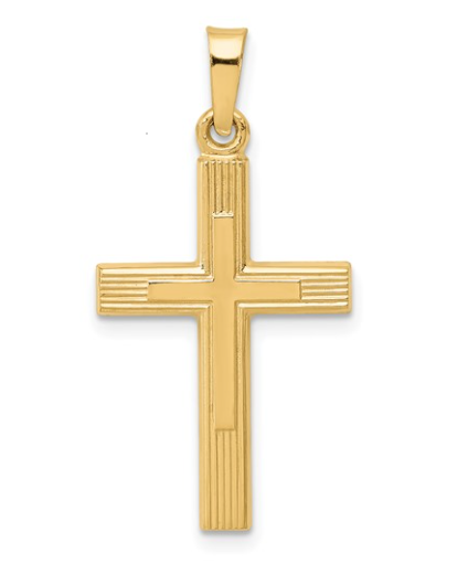 XR .png 14kt brushed and polished engine turn cross