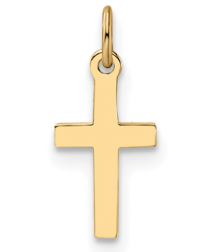 14kt yellow gold mini shinny cross charm
