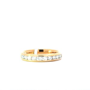 14kt yellow gold diamond channel set wedding band tw 1/2ct SI clarity, near colorless G/H