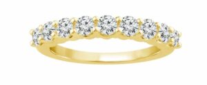 14kt yellow gold shared diamond wedding band tw 1.00cts VS2/SI1, near colorless G/H