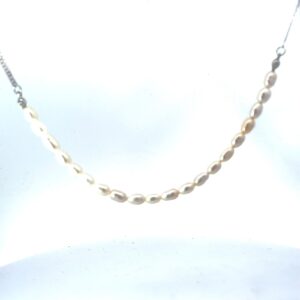Sterling Silver freshwater and pearl necklace with adjustable chain