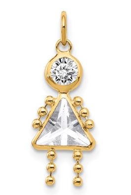 14KT YG LARGE GIRL CHARM