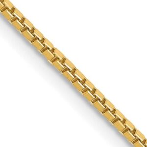 14kt yellow gold 1.4mm box chain with claw catch closure 24"