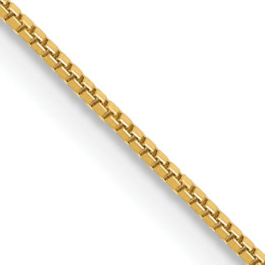 14kt yellow gold 0.70mm box chain with claw catch 20"
