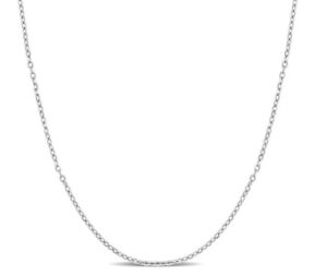 Sterling Silver thin cable chain with claw catch closure 22" rhod
