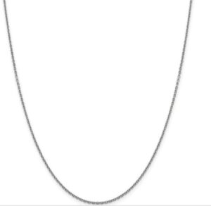 14kt white gold 1.20mm cable chain with claw catch closure 18"