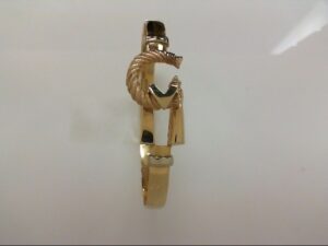 14KT Y/G CAPE MAY BRACELET WITH W/G BARS 6MM SIZE 7.0