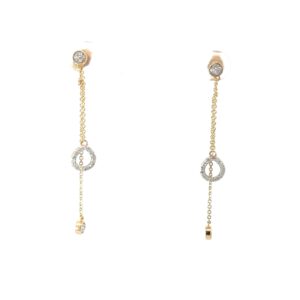 10kt yellow gold diamond stud dangle earring jackets D tw 0.25cts SI2 clarity, near colorless I color