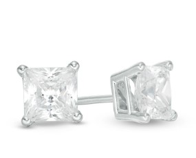 14KT W/G DIAMOND STUDS .26PTS T/W