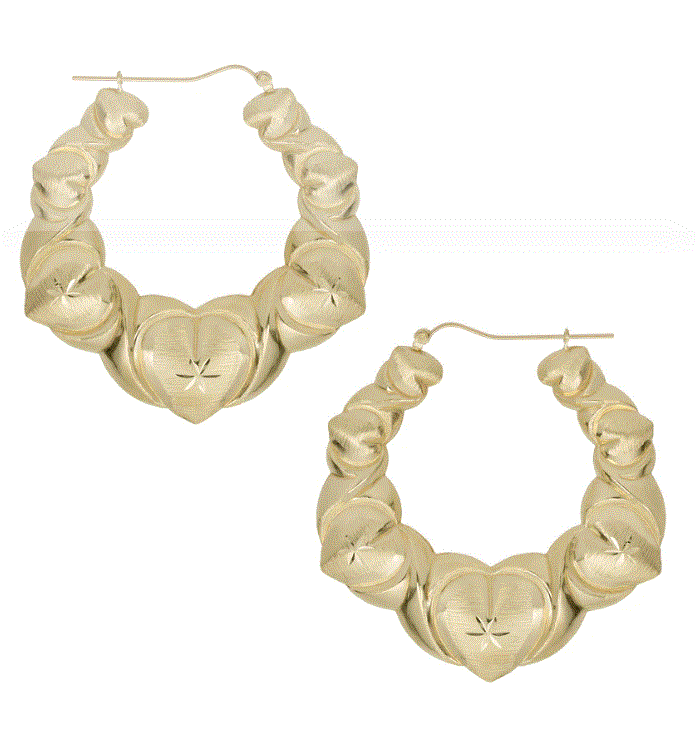 hearthoopyellolarge 10kt yellow gold large heart hoop earrings