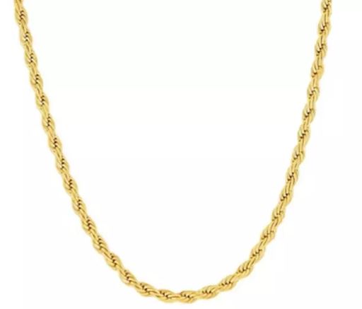 hollow 10kt yellow gold HOLLOW diamond cut rope chain 18"