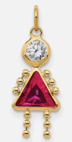 14KT Y/G LARGE TRIANGLE GIRL -JULY