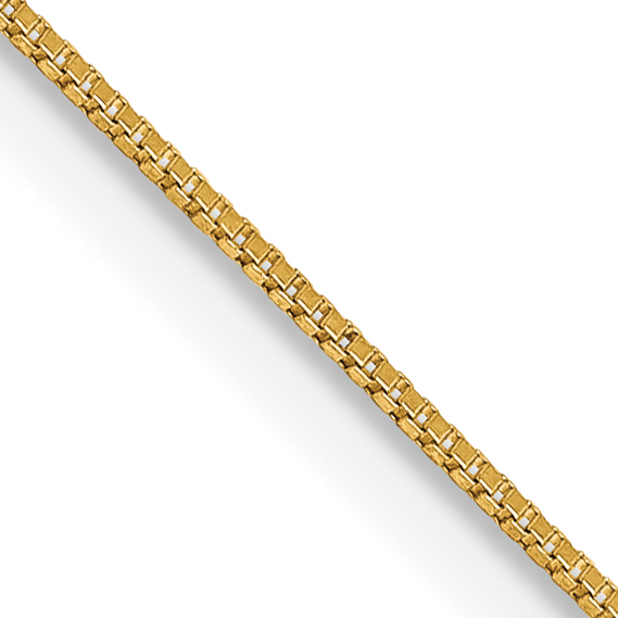 penl 14kt yellow gold 0.5mm box chain with claw catch closure 18"