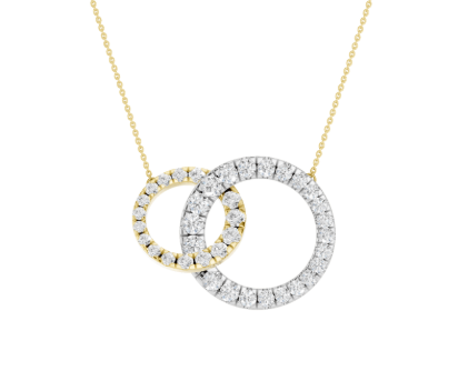pf .png 14kt lab grown diamond interlocking circle pendant tw 1.00cts VS clarity, cololress (no cert)