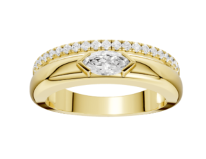 14kt yellow gold lab grown diamond fashion ring tw 0.41cts VS clarity, colorless no cert