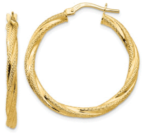 10kt yellow gold medium hoop earring