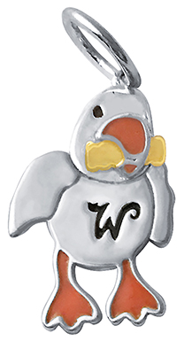 Sterling Silver enamel Wildwood seagull on wildwood hanger bead