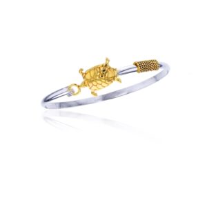 Sterling Silver turtle hook bangle bracelet with wraps