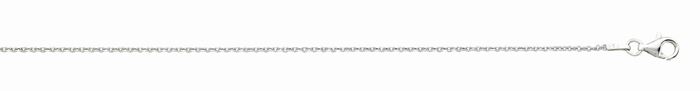 Sterling silver rhodium plated 1.5mm diamond cut cable chain 22"