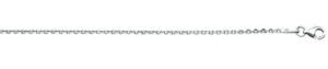 Sterling Silver rhodium plated 2.1mm diamond cut cable chain with claw catch closure 22" long