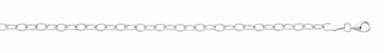 ssr .jpg Sterling Silver diamond cut oval fancy 3.7mm rolo link chain 16" rhod plated