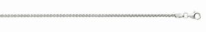 sterling silver 1.5mm diamond cut wheat chain with claw catch rhodium finish 18"