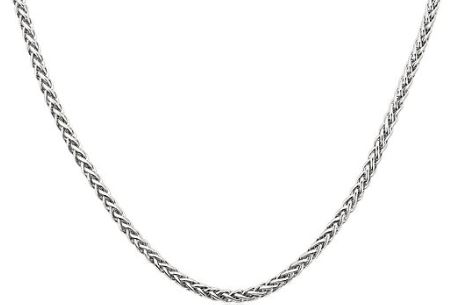 ssr .jpg sterling silver diamond cut round wheat chain 20" rhodium finish with claw catch