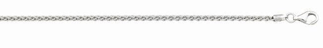 Sterling Silver 3.7mm rhodium plated diamodn cut round wheat chain 20"