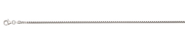 Sterling Silver rhodium plated 1.8mm solid round box chain with claw catch closure 10"