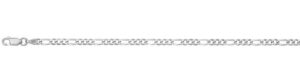 Sterling Silver rhodium plated 3.2mm figaro link 8" bracelet with claw catch closure